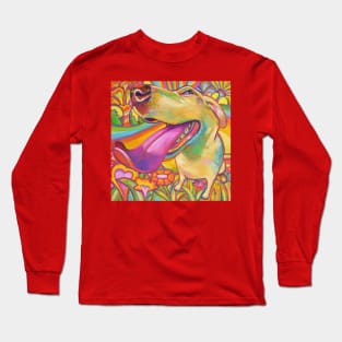 Dog Daze of Summer Psychedelic Blond Labrador Long Sleeve T-Shirt